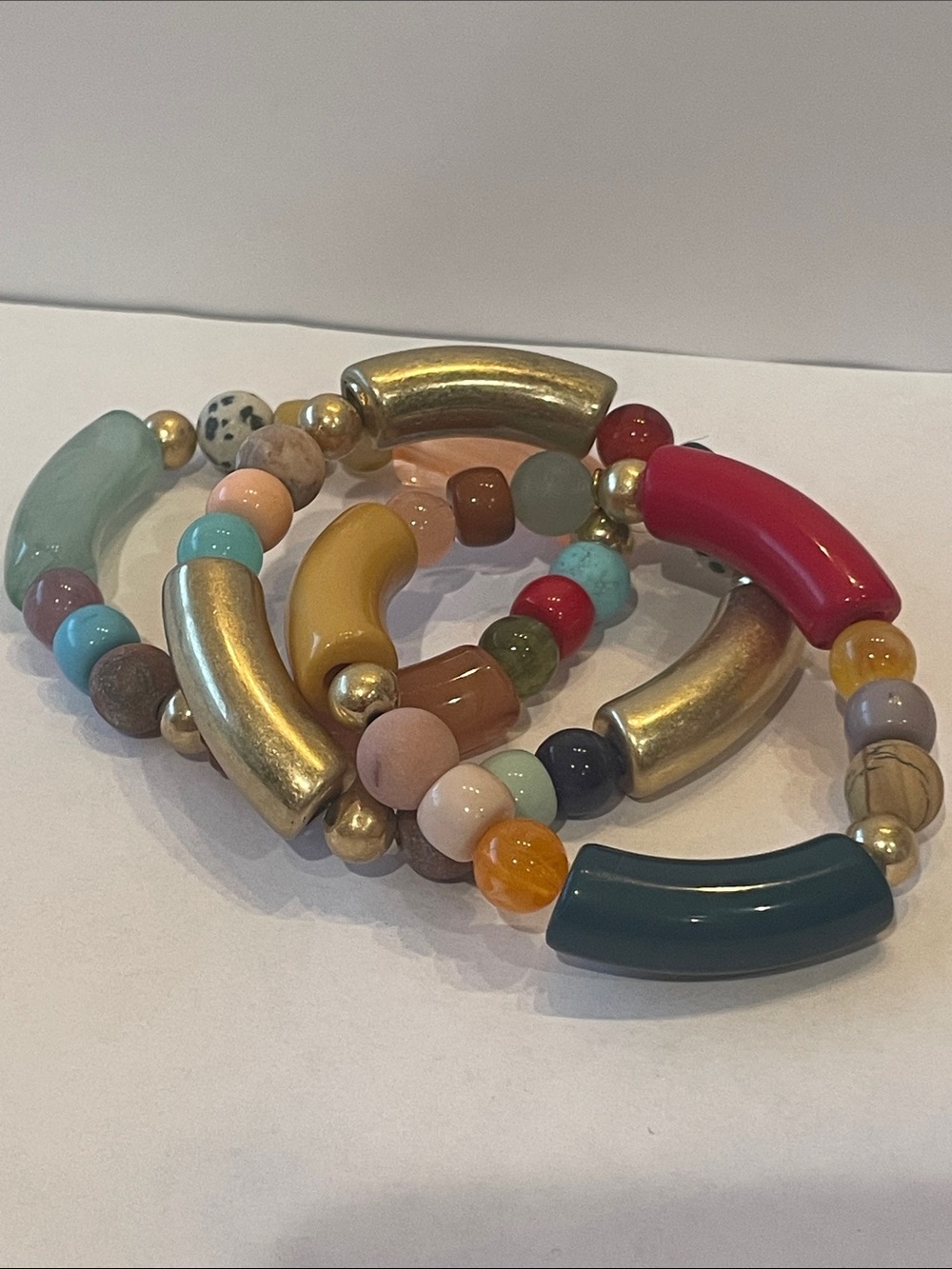 Colorful Multi-Bead Stretch Bracelet Set - Mixed Colors